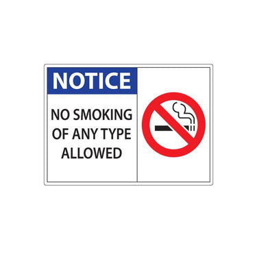 ZING No Smoking Decal, 5X7, 2/PK- Model 1835D